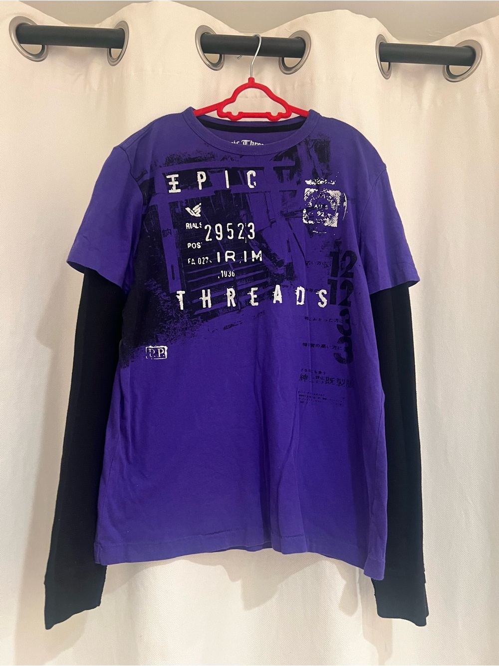 Epic Threads Purple Graphic Layered-Look Tee